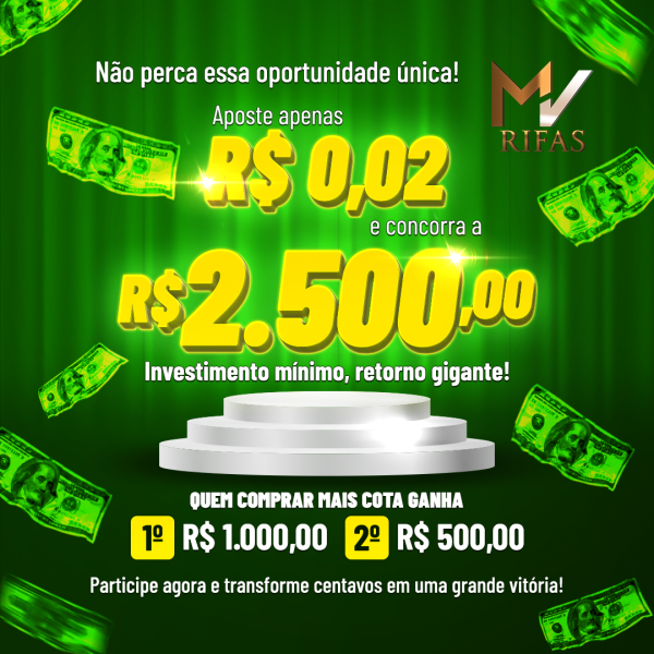 GANHE R$2500 POR APENAS 2 CENTAVOS